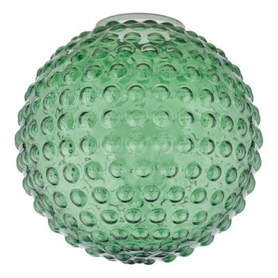 The Lighting Studio Hobnail Easy Fit Shade Green Glass 25Cm from B&Q