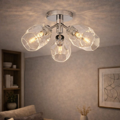Pagazzi Lighting Pagazzi Leonie 5-Light Polished Chrome Semi-Flush Ceiling Light from B&Q