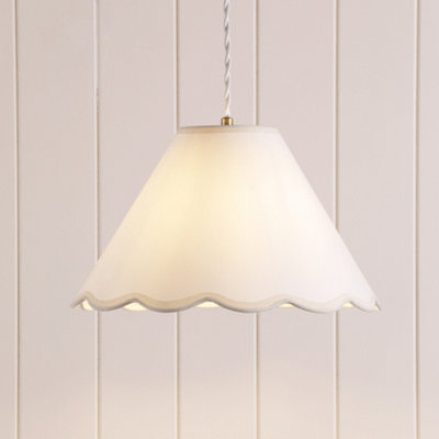 Laura Ashley Ivory & Cream Scalloped Edge Conical Lamp Shade (D)30Cm from B&Q