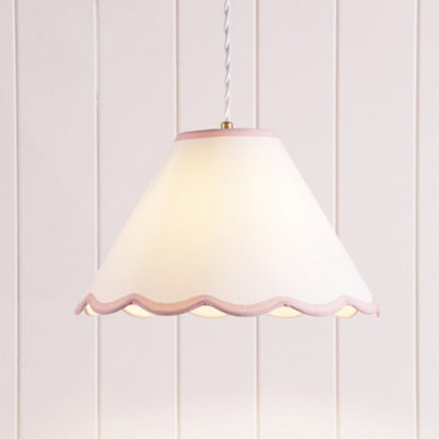 Laura Ashley Ivory & Pink Scalloped Edge Conical Lamp Shade (D)30Cm from B&Q