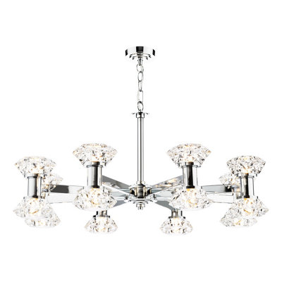 Tiana 16 Light Armed Pendant Polished Chrome from B&Q