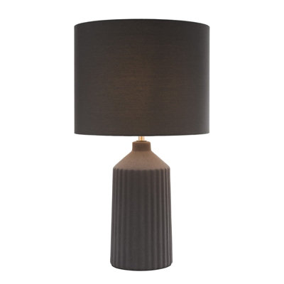 DAR Chloris Large Table Lamp Grey With Shade from B&Q