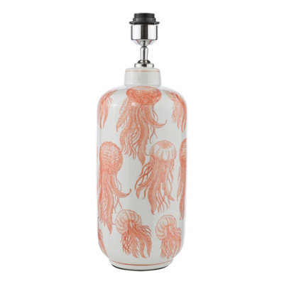 Cyanea Ceramic Table Lamp Pink And Satin Chrome Base Only from B&Q