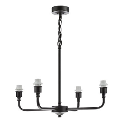 DAR Padme 4 Light Pendant Matt Black Fitting Only from B&Q