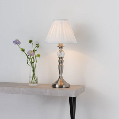 Pagazzi Lighting Pagazzi Edwina Satin Chrome Touch Table Lamp from B&Q