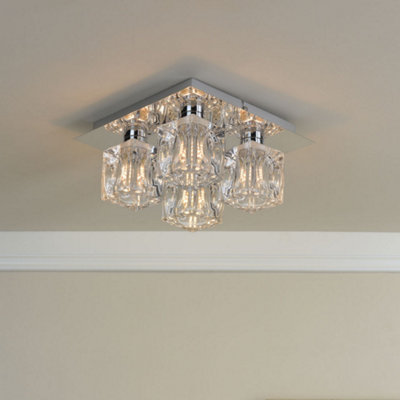 Pagazzi Lighting Light Pagazzi Ing Pagazzi Coraline 4- Polished Chrome Flush Ceiling