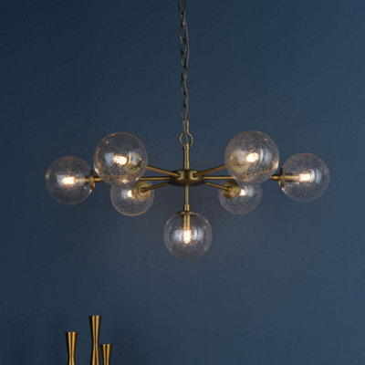 Pagazzi Lighting Pagazzi Ophelia 7-Light Warm Brass And Glass Pendant from B&Q