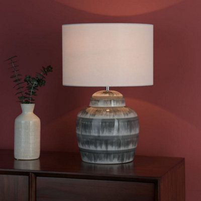 Pagazzi Lighting Pagazzi Brenna Grey Table Lamp With Neutral Shade from B&Q