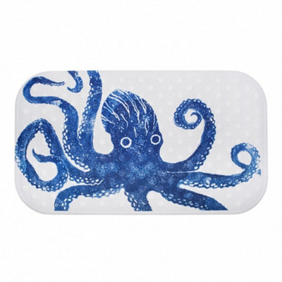Blisshome Creatures Bathmat Octopus Blue from B&Q