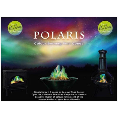 Milford Collection Polaris Wood Burner Fire Pit Colour Burning Pine Cones 250g - Image 3
