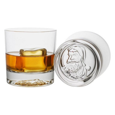 B&Q -  Santa Christmas Whisky Glass Tumbler