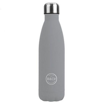 Summit B&co 500Ml Bottle Flask Rubberised Finish Grey