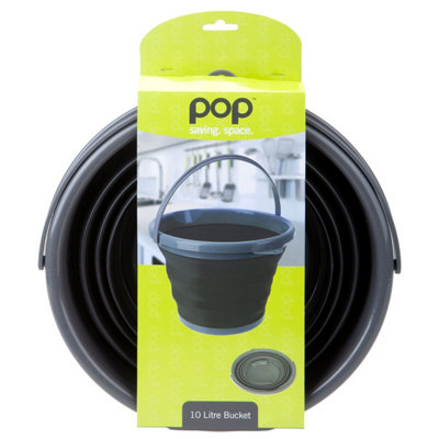 Pop Collapsible Black Bucket 10L Summit from B&Q