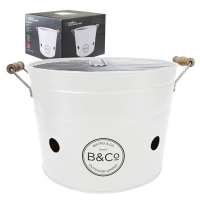 B&Q Portable Bucket Bbq - Karridale White