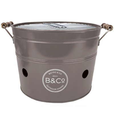 B&Q Portable Bucket Bbq - Karridale Grey