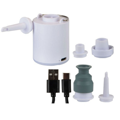 B&Q -  Mini Rechargeable Air Pump Led Torch 2 In 1 Portable Usb Pump