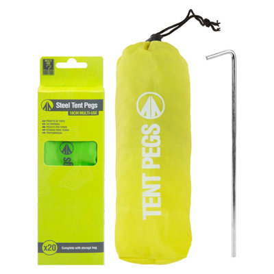  - Tent Pegs Strong Secure To Ground 4Cm X 18Cm Silver X 1