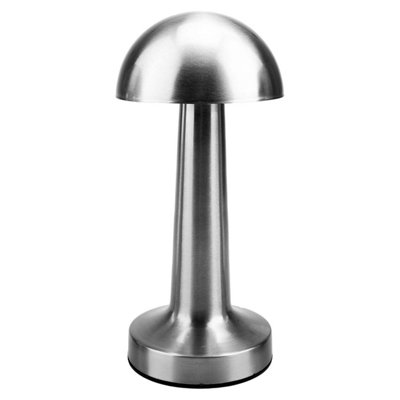 B&Q Touch Lamp Rechargeable 3 Light Settings 9Cm X 22Cm Brushed Stainless Steel X 1