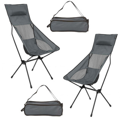  - Pack Away Outdoor Chair With Carry Bag (Gray) Pack Of 2
