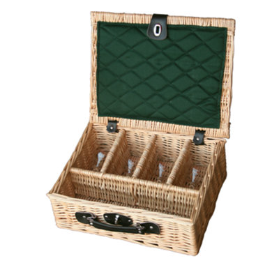 Red Hamper Wh004/Home Wicker Glass Presentation Drinks Basket Size 4