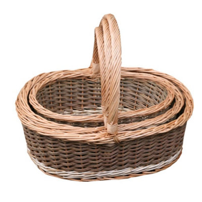 Red Hamper S049/home Wicker Set Of 3 Pennine Shopping Baskets