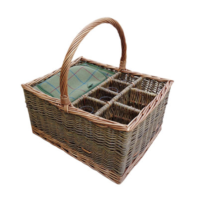 Red Hamper H021/home Wicker Event Basket Extra Special With 4 Glasses from B&Q