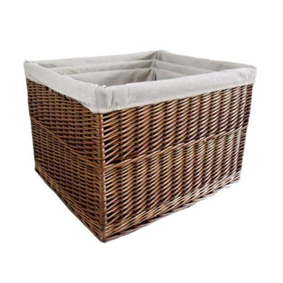 Red Hamper L006/home Wicker Set Of 3 Somerset Rectangular Log Baskets from B&Q
