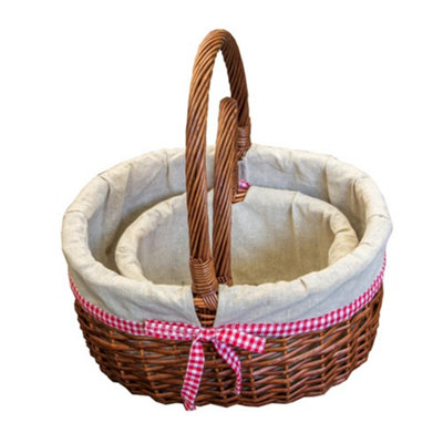 Red Hamper S036/home Wicker Set Of 2 Lined Hollander Shopping Baskets from B&Q