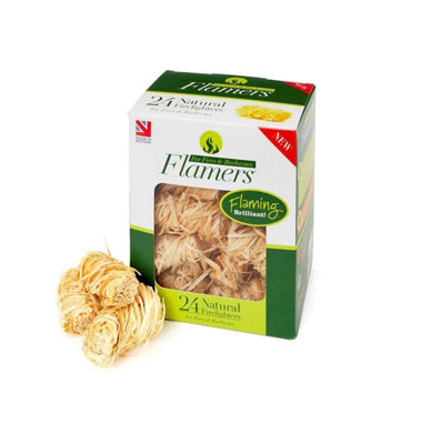 Natural Flamers Wood Wool Firelighters Box Of 24 For Stoves Wood Burners BBQs - Image 7