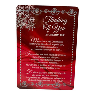 Thinking Of You At Christmas Graveside Keepsake Card from B&Q