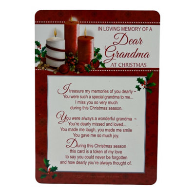 In Loving Memory Of A Dear Grandma Christmas Graveside Keepsake Card from B&Q