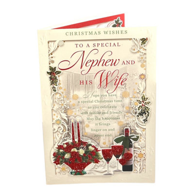 To A Special Nephew And His Wife Festive Classic Design Christmas Card from B&Q