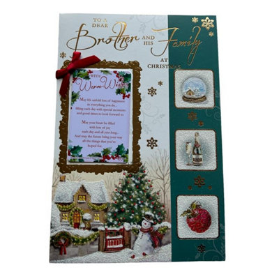 To Brother And Family Christmas Card With A Keepsake Card from B&Q