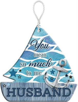 Husband Heartfelts Boat Shaped Hanging Plaque from B&Q