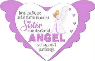 Sister Angel Heart Design Plaque from B&Q