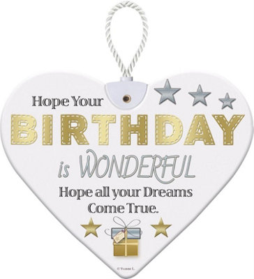 Birthday Heartfelts Hanging Plaque from B&Q