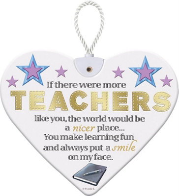 Teacher Heartfelts Hanging Plaque from B&Q