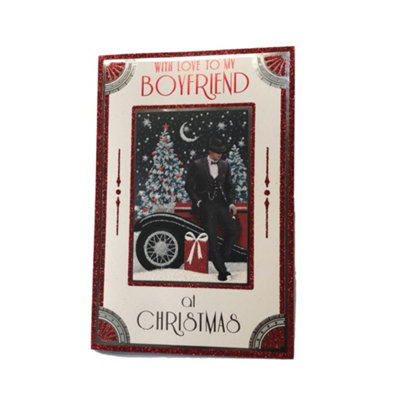 With Love To My Boyfriend Glitter Finished Christmas Card from B&Q