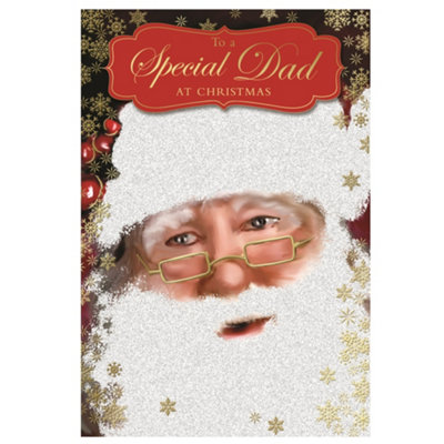  - To A Special Dad Glitter Finished Santa Design Christmas Card