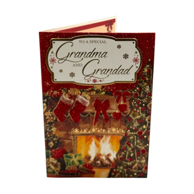 Cosy Fireplace Design To A Special Grandma And Grandad Christmas Card from B&Q