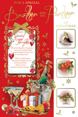For A Special Brother And His Partner With Special Thoughts Christmas Card from B&Q