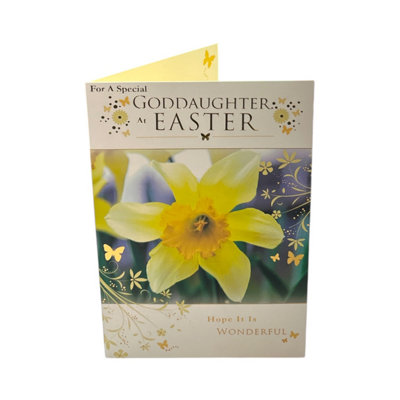 For Goddaughter Photographic Daffodils Design Easter Card from B&Q