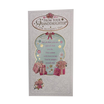 B&Q From Your Granddaughter Gifts And  Flowers Design Mother's Day Card