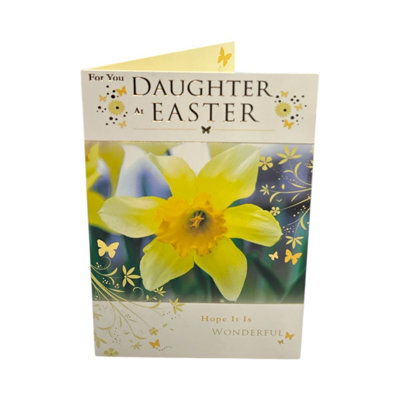 For Daughter Photographic Daffodils Design Easter Card from B&Q
