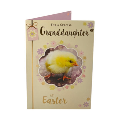 For Granddaughter Cute Chick Design Easter Card from B&Q