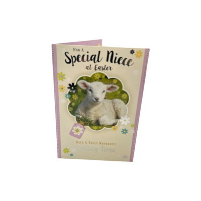 To A Special Niece Cute Lamb Design Easter Card from B&Q