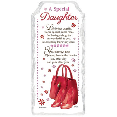 A Special Daughter Sentimental Handcrafted Ceramic Plaque from B&Q