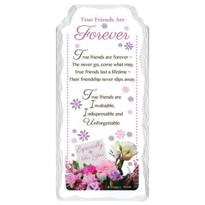 True Friends Are Forever Sentimental Handcrafted Ceramic Plaque from B&Q