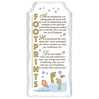 Footprints Sentimental Handcrafted Ceramic Plaque from B&Q