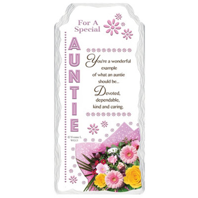 For A Special Auntie Sentimental Handcrafted Ceramic Plaque from B&Q